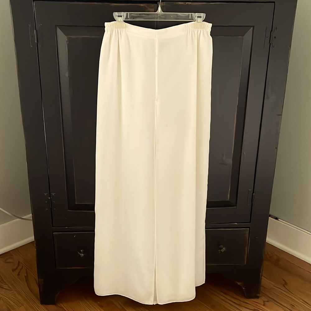 Holiday perfect pants/skirt with flowy over layer and pull on elastic waist